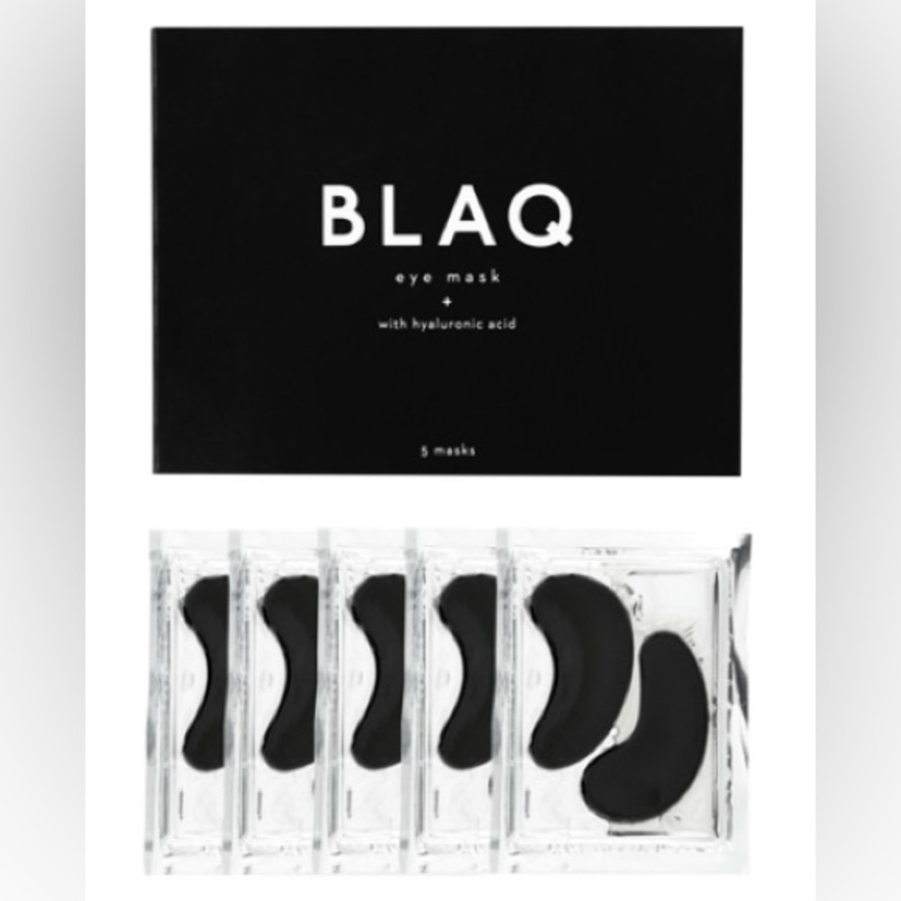 NWT BLAQ Activated Charcoal & Hyaluronic Acid Eye Masks 5 Pairs Hydrogel